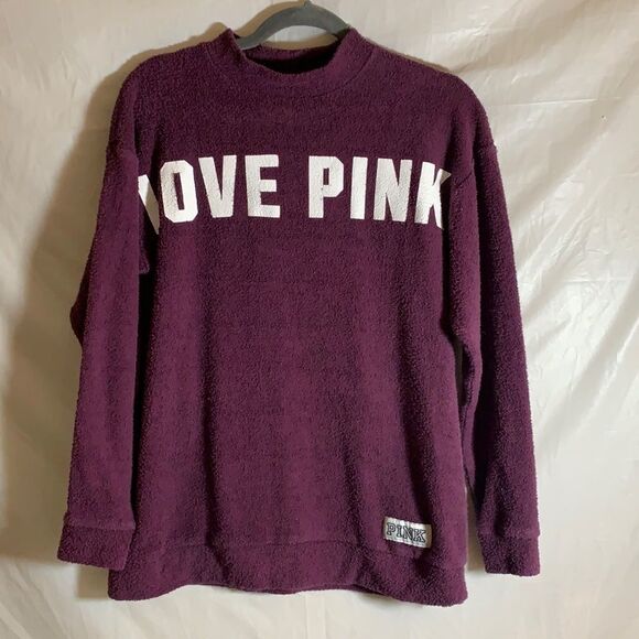 Victoria’s Secret PINK Burgundy Logo Pullover Sweater - Picture 1 of 5